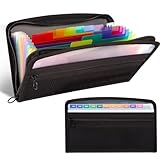 Koogel Expanding File Folder, 13 Pocket Accordion File Organizer Zipper Closure Coupon Receipt Organizer Holder for School Office Supplies