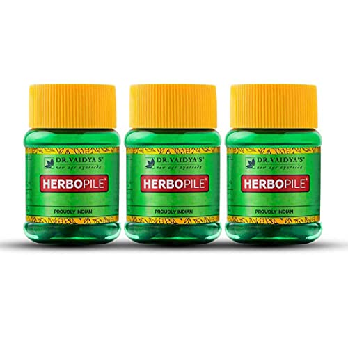 DR. VAIDYA’S Herbopile | Ayurvedic Pills For Fissures and Piles |Improve Digestion and Relief from Constipation | Natural Goodness of Lembodi and Rasvanti |Pack of 3 (30 Pills Each) DR. VAIDYA’S Herbopile | Ayurvedic Pills For Fissures and Piles |Improve Digestion and Relief from Constipation | Natural Goodness of Lembodi and Rasvanti |Pack of 3 (30 Pills Each)