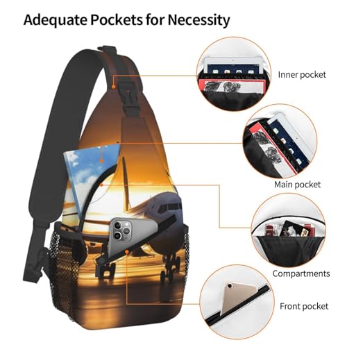 Bolso cruzado casual negro para viaje y senderismo miniatura 4