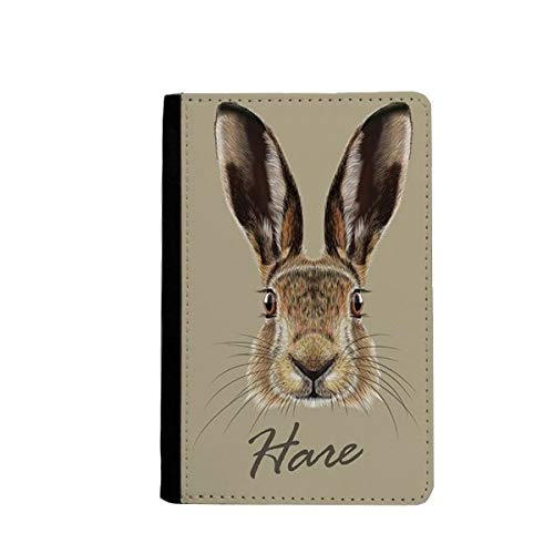 Étui passeport lièvre sauvage gris et multicolore voyage classique 3.7x5.8"