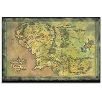 Póster de mapa de la Tierra Media del Señor de los Anillos (1)