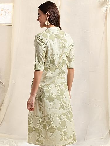 Image of MIRCHI FASHION Women Rayon Sequin Embroidery and Polka Dots Print Straight Kurta