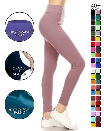 Image of Leggings Depot High Waisted Leggings for Women Buttery Smooth & Soft Women's Solid Yoga - Reg, Plus, 1X3X, 3X5X