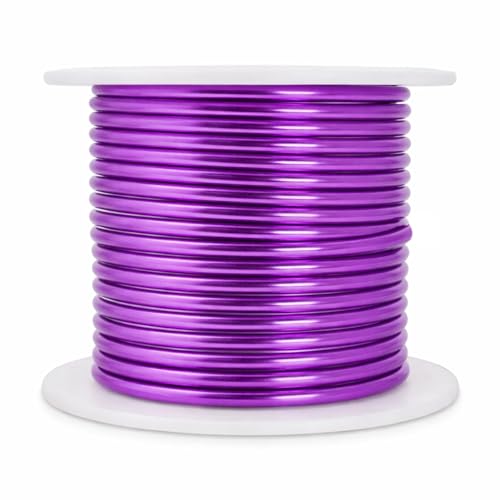 Image of Mandala Crafts 8 Gauge Anodized Aluminum Craft Wire for Jewelry Making - 32 FT Colored Flexible Purple Wire - Bendable for Bonsai Armature Crafting Sculpting