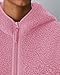 Locachy Women's Cozy Sherpa Fleece Winter Warm Hoodies Cute Casual Zipper Coat with Pockets 2025 Fashion Outwear Pink M