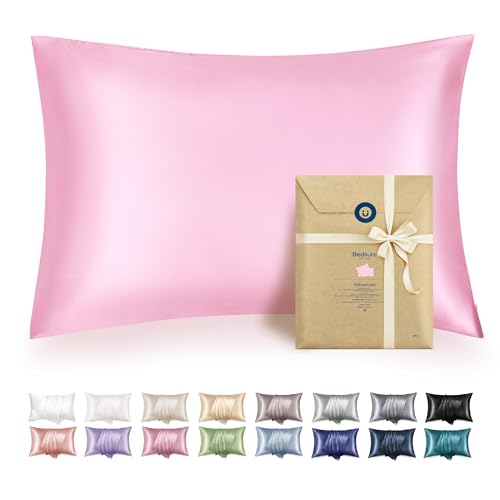 Image of Bedsure Satin Pillowcase with Zipper,King Pillow Cases Set of 2