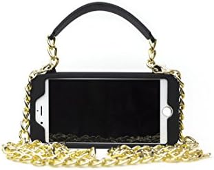 New iPhone 7 Plus Case Purse Case fits 5.5 inch iPhone pursecase Smartphone Case Wristlet Clutch and Crossbody Chain Wallet Purse Case Bundle as seen on Shark Tank Cute iPhone 7 Case (Black & Gold)