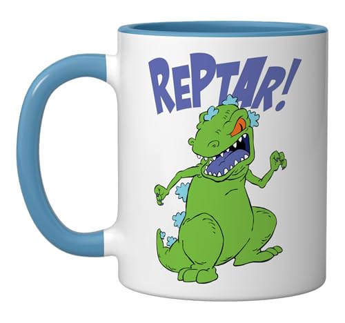 Taza de cerámica Nickelodeon Rugrats Reptar Azul/Blanco miniatura 1