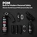 POM Pepper Spray Pocket Clip - Flip Top Safety - Maximum Strength OC Spray Self Defense - Tactical Compact & Safe Design - Quick Key Release - 25 Bursts & 10 ft Range