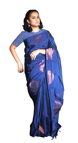 Generic blue mysore silk saree – image 3
