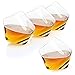 Set of 4 Modern Tilted Wine, Brandy, Whiskey & Cognac Snifter Glasses / Restaurant Bar Ware - MyGift®