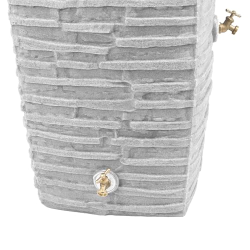 Good Ideas 2 X Impressions Riverwalk 50 Gallon Faux Slate Surface Dual Spigot Rain Barrel thumb #6