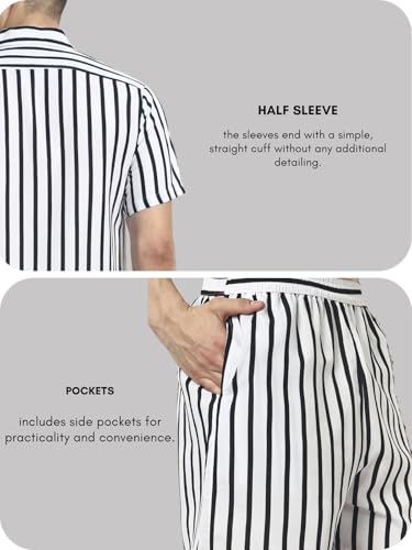 Image of LERIYA FASHION Co Ord Set for Men | Trendy Night Dress for Boys | T-Shirt and Shorts Combo for Lounge | Stylish Summer and Travel Wear | Men's Matching Two-Piece for Vacation