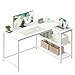 VASAGLE Scrivania Angolare a L, Scrivania Gaming per Computer con Scaffale Reversibile, Ripiano Regolabile in Altezza, per Studio Ufficio, 110 x 80 cm, Bianco Acero LWD135WF01
