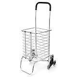 Einfach klettern Treppen-Design-Der Warenkorb nimmt verschleißfeste Lagerkristallräder, geräuscharme, rutschfeste Griffe und arbeitssparende, speziell für die Fähigkeit, Treppenstufen, 360 ° drehendes Vorderrad auszuwarfen, die die Richtung reibungslos wechseln kann; Super großes Hinterrad ist gut für das Gelände, wie Gras, Treppen, Kieselsteine, Beton und Kies