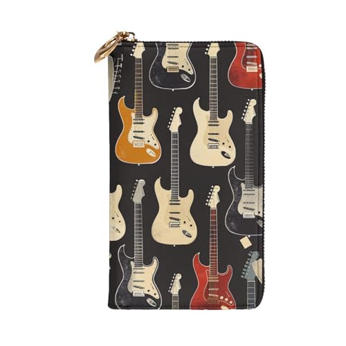 Guitar Pattern Printed Long Wallet for Women Men Cute PU Leather Wallet with Coin Purse and Credit Card Holder2