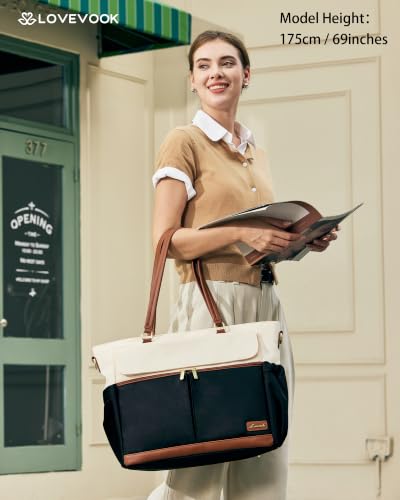 Image of LOVEVOOK Lunch Tote Bag for Women, Work Laptop Bag with Lunch Compartment
