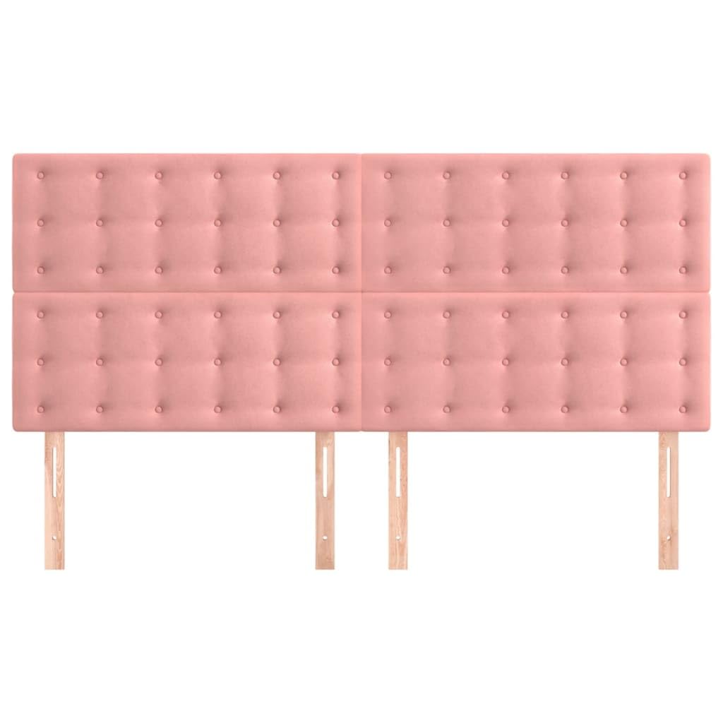 Testiera per Letto 160 cm in Velluto Rosa Imbottita Regolabile