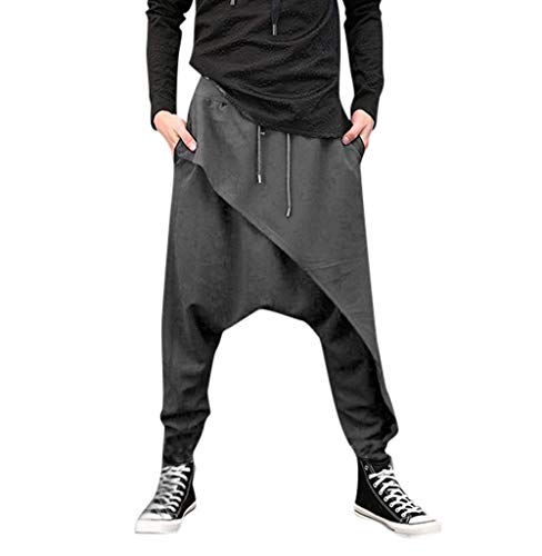 Preisvergleich Produktbild Herren Jogging Hose Sporthose Streetwear Freizeithose Festlich Trainingshose Bekleidung Männer Haremshose Hippie Hose Regular Fit Fitnesshose Laufhose Sweathosen S ( Color : Grau , One Size : XL )