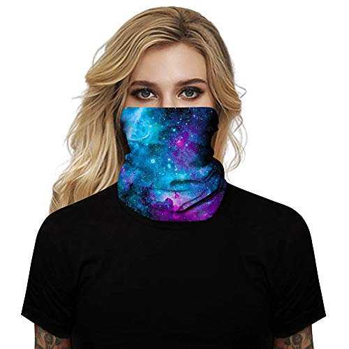 RuleaxAsi Starry Sky Print Lenço no pescoço Brace Balaclava à prova de vento Capa para rosto inteiro