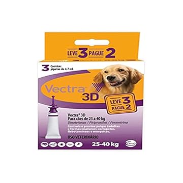 Ceva Antipulgas Vectra 3D Para Cães 25 A 40Kg - Compre 2 Leve 3