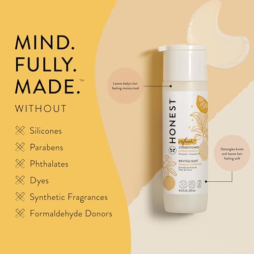 The Honest Company Silicone-Free Conditioner | Gentle for Baby | Naturally Derived, Tear-free, Hypoallergenic | Citrus Vanilla Refresh, 10 fl oz - Image 6