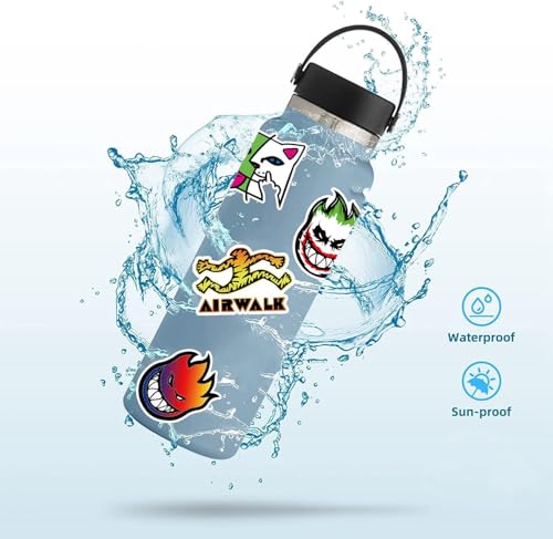 Skateboard Stickers 100Pcs/Pack Cool Waterproof Stickers for Laptop Water Bottle Suitcase Phone, Skateboarding Stickers Decal for Teens Boys Adults