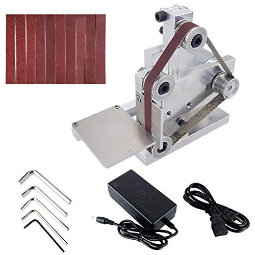 TAUFAOD Belt Sander Polishing Grinding Machine 110V DIY Mini Belt Sander Multifunctional Grinder Knife Apex Edge Sharpener with Wrenches Sand Belt