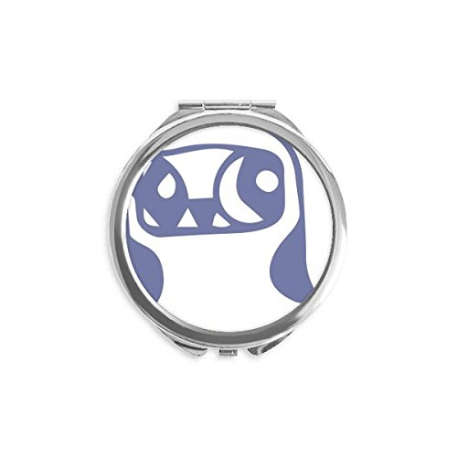 Miroir pet animal ronde maquillage de poche compact avec motif oiseau mignon multicolore