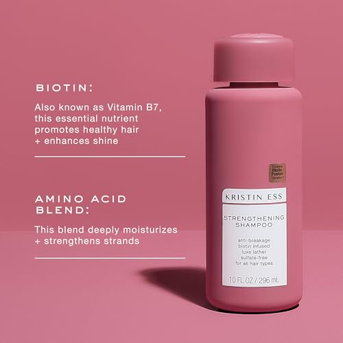Image of Kristin Ess Biotin Shampoo - Sulfate Free + Color Safe - Promotes Healthy Hair Growth, Strengthens + Nourishes Dry Damaged Hair - Anti-Breakage Fortifying Biotin Repair Shampoo for Volume - Vegan