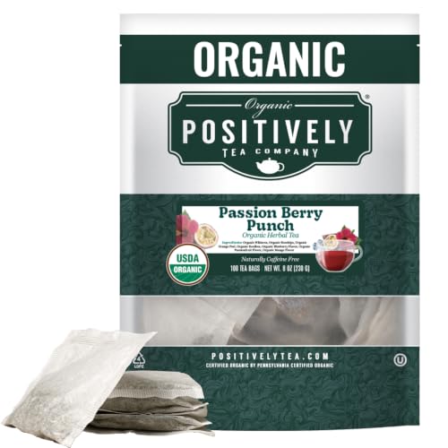 Image of Positively Tea, Organic Passion Berry Punch, 100 Ct Tea Bag Value Pack