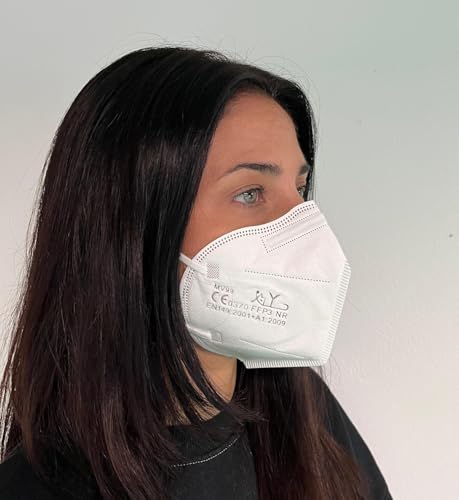 10 FFP3 Mund- und Nasenschutz Maske mit EC Zertifizierung, 5 lagige Maske ohne Ventil, Staub- und Partikelschutzmaske, medizinische Schutzmaske mit hoher BFE-Filtereffizienz ≥ 99, 10 Stück