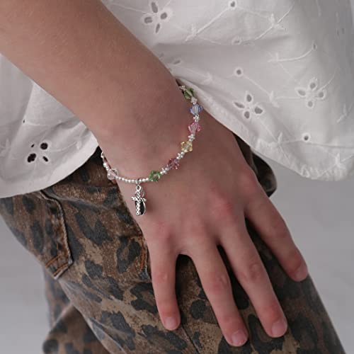 Precious Pieces Children's Sterling Silver First Communion Rosary Bracelet With High End Crystals And Cz Cross (6-6.5") #TOP3