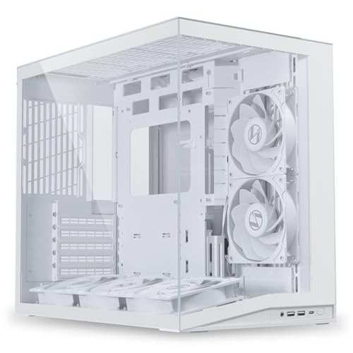 Lian Li O11 Dynamic Mini V2 Flow PC-Gehäuse Weiß | Kompakter ATX Midi-Tower mit Zwei-Kammer-Design, Tempered Glass und modularem Aufbau - 5 Lüfter vorinstalliert