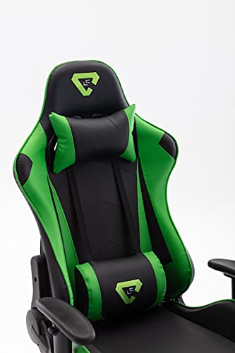 Hanking-Planet-Silla-GamingSILLAS-EscritorioSilla-OficinaERGONOMICAINCLINACION-HorizontalGIRATORIAAltura-Ajustable-Verde