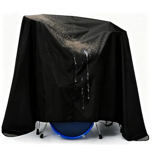 1 Pcs 420D Oxford Fabric Drum Cover, 78.7 x 98.4 in Waterproof Drum Set Dust Cover, Electric Drum...
