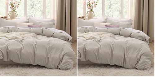 Image of Bedsure Duvet Cover Queen Size - 3 Pieces Prewashed Extra Soft Bedding Set, Includes 1 Duvet Cover 90x90 Inches with Zipper Closure & 2 Pillow Shams, Linen, Comforter Not Included (Pack of 2)
