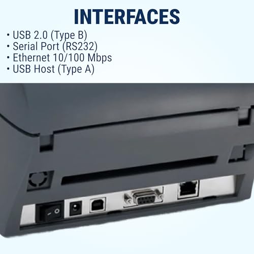 Image of McAuley Labels GoDEX G530 Thermal Label Printer - EAN, Barcode, SKU, UPS Label Printer - 300 DPI, 4 inch High-Resolution for Precise Labeling - USB, Ethernet