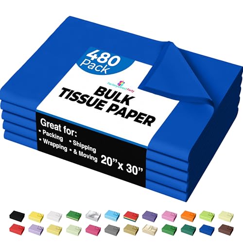 Party Solids Dark Blue Tissue Paper (20"x30") 480 sheets