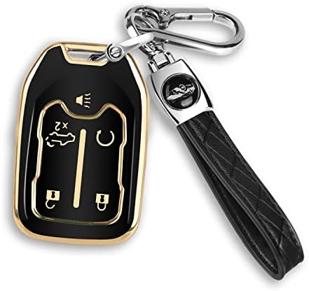 MILD EAST For GMC Key fob Cover for 2023-2019 Chevy Silverado GMC Sierra 1500 2500HD 3500HD 5 buttons TPU Key Fob Case Shell