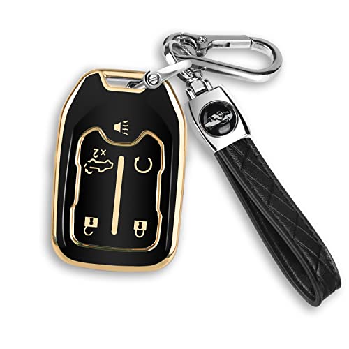 Mild East For Gmc Key Fob Cover For 2023-2019 Chevy Silverado Gmc Sierra 1500 2500Hd 3500Hd 5 Buttons Tpu Key Fob Case Shell #TOP3