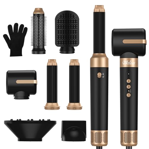 UKLISS Airstyler Pro 7 in 1,1400w Ionen Föhn mit Diffusor, 110000 U/Min Professioneller Hairstyler Warmluftbürste, Air L...