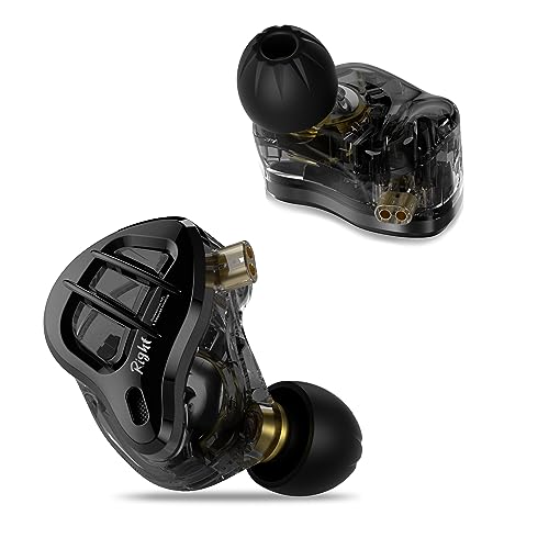 KZ ZAR 1DD+7BA Fones de ouvido com fio, fones de ouvido para cantores, bateristas, músicos, com cabo destacável de 2 pinos, estéreo HiFi com isolamento de ruído com graves aprimorados IEM (com