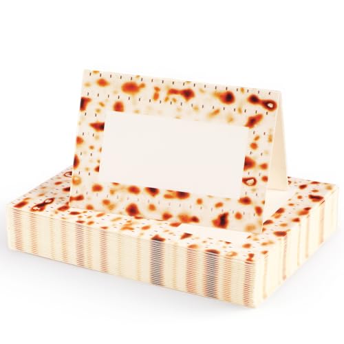 MOUNTCLIM 50pcs Passover Seder Place Cards,Matzo-Themed Cards Elegant Seder Table Decor for Meaningful Gatherings Jewish Community Party Favor