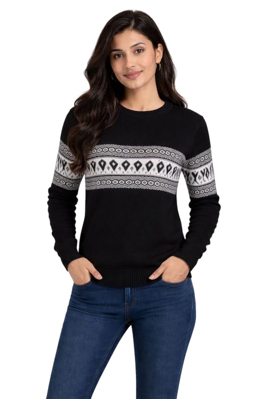 Women Winter Pullover Top Acrylic Wool Blend Round Neck Full Sleeve Regular Fit Soft Warm Knit Sweater Comfortable Casual Wear Stylish Daily Outfit-image-46