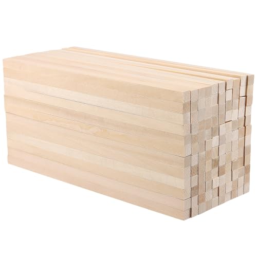KEILEOHO 120 Stück Holzstäbe Quadratisch 25 x 1 x 1 cm, Holzleisten zum Basteln, Holzstäbchen zum Basteln Eckig Holzblock für DIY Handwerk