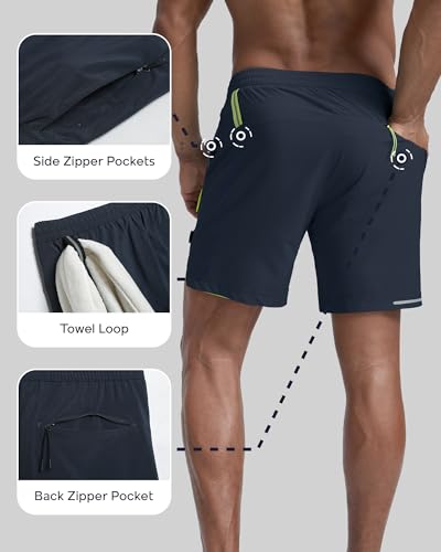 Image of maamgic Men's Athletic Running Shorts with Liner Ultra Lightweight Workout Shorts 5 inch / 7 inch