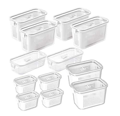 Pote Slim Hermético da Paramount Com Cesto Drenagem 12 peças (Branco)