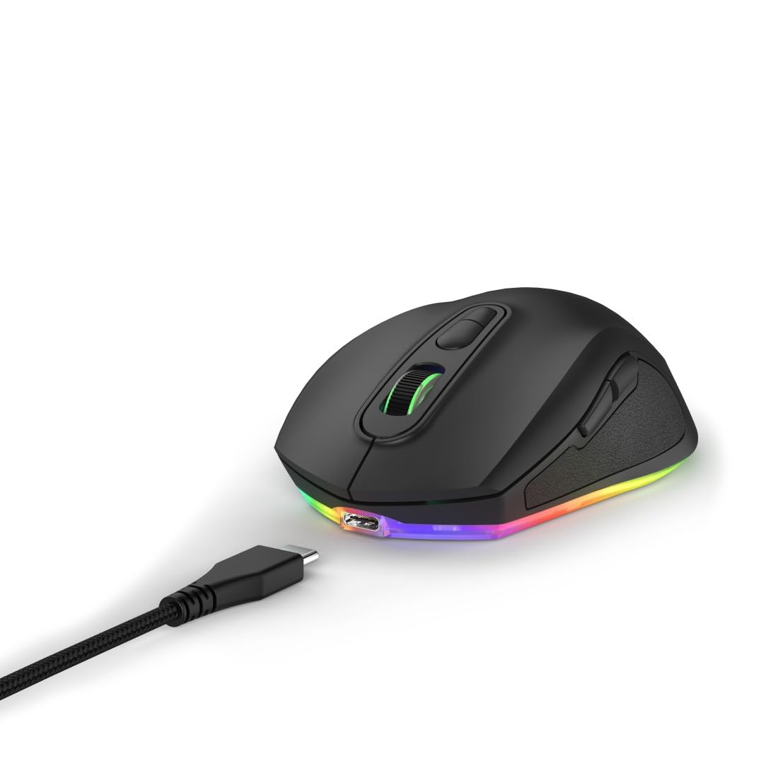 uRage Wired Reaper 340 Gaming Mouse (7 Programmable Buttons, Gaming Mouse Optical Sensor Cable 8000 DPI, RGB, TTC-Golden, USB-C Uflex) Black