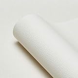 BENECREAT 13x 55 Inches Off-White Faux PU Leather Fabric Sheet Litchi Fabric Canvas Back for Bag, Hat, Jewelry, Hair Crafts, Sewing and Decorations